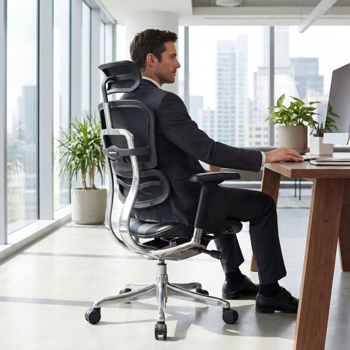 Biuro kėdė Ergohuman ELITE BLACK LEATHER