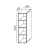 Biroja plaukts NUWO, 4 plaukti, 1500x400x420 mm, konfigurējams - Ergostock.lv