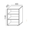 Biroja plaukts NUWO, 3 plaukti, 1140x800x420 mm, konfigurējams - Ergostock.lv