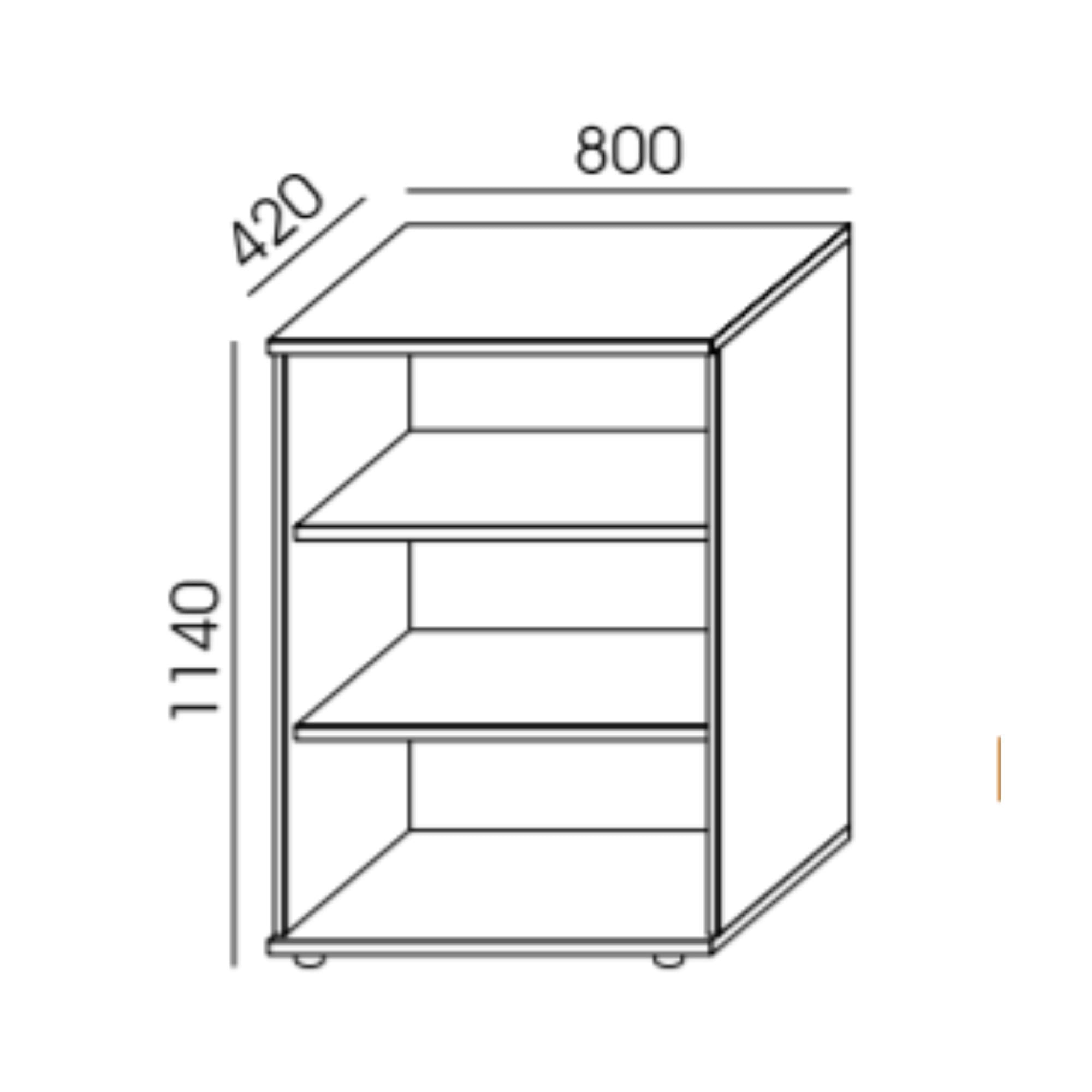 Biroja plaukts NUWO, 3 plaukti, 1140x800x420 mm, konfigurējams - Ergostock.lv