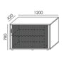 Biroja skapis NUWO ar rullo durvīm, 2 plaukti, 780x1200x420 mm, konfigurējams - Ergostock.lv