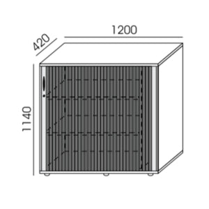 Biroja skapis NUWO ar rullo durvīm, 3 plaukti, 1140x1200x420 mm, konfigurējams - Ergostock.lv
