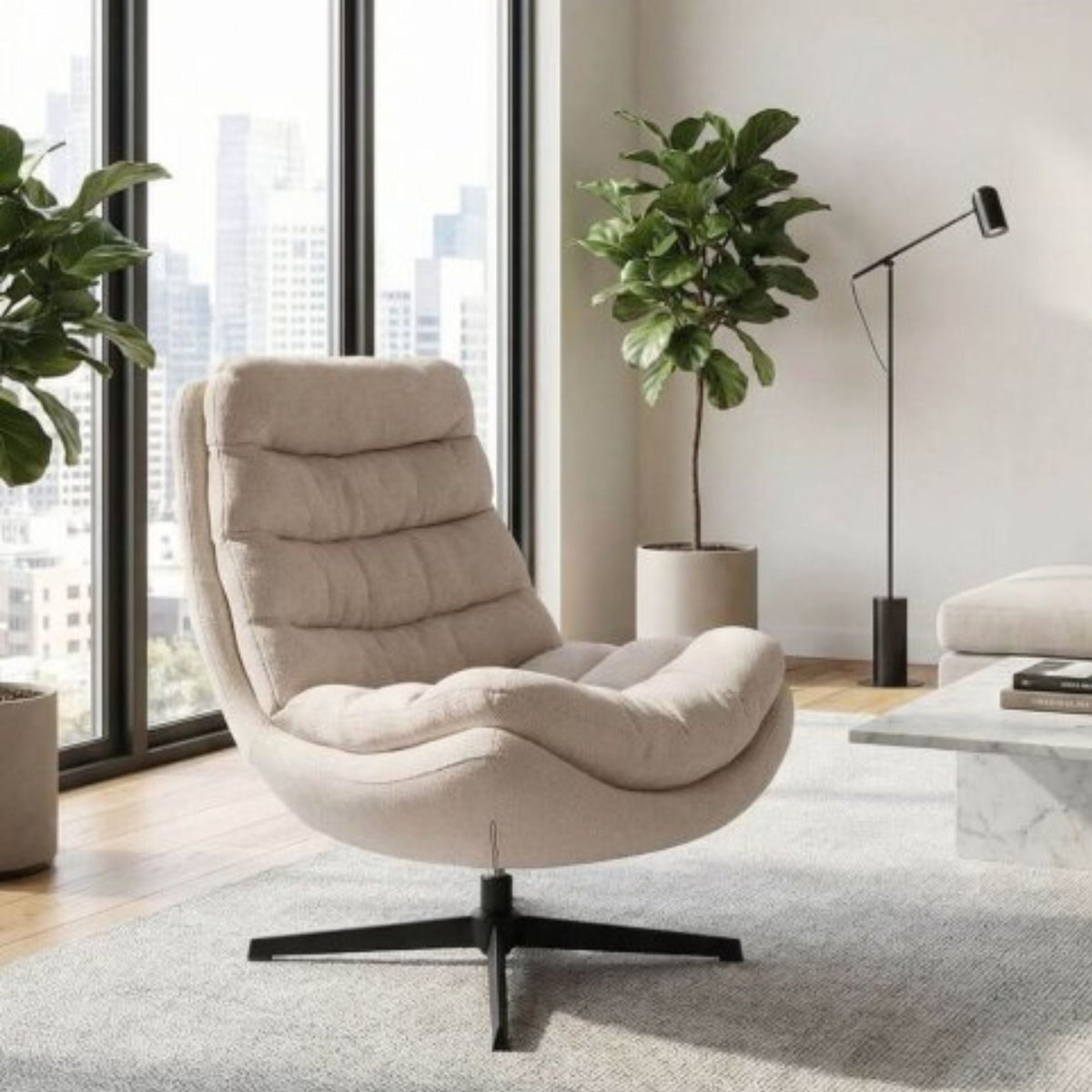 Poilsio krėslas Calvio Light Beige