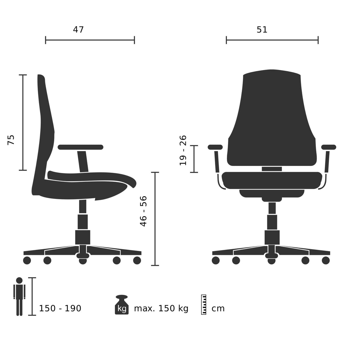 Vadītāju krēsls VITORO Black (līdz 150 kg)