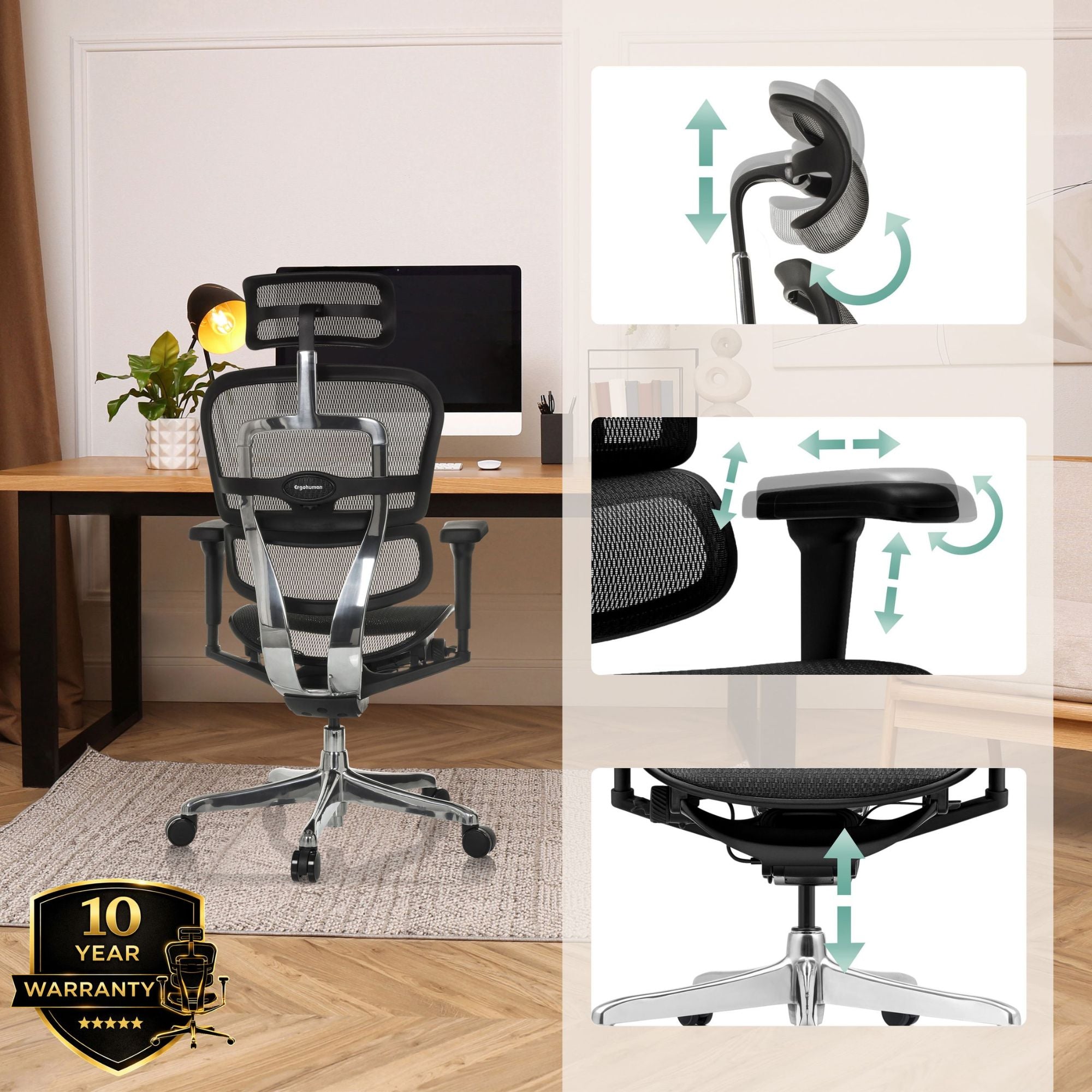 Biuro kėdė Ergohuman ULTRA GEN2 Black