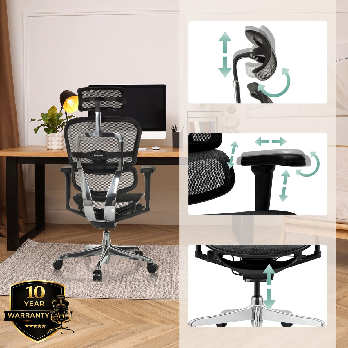 Biuro kėdė Ergohuman ULTRA GEN2 Black