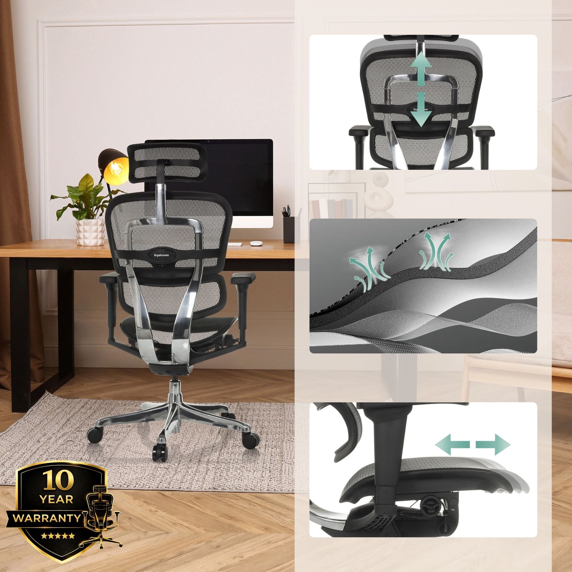 Biuro kėdė Ergohuman ULTRA GEN2 Black