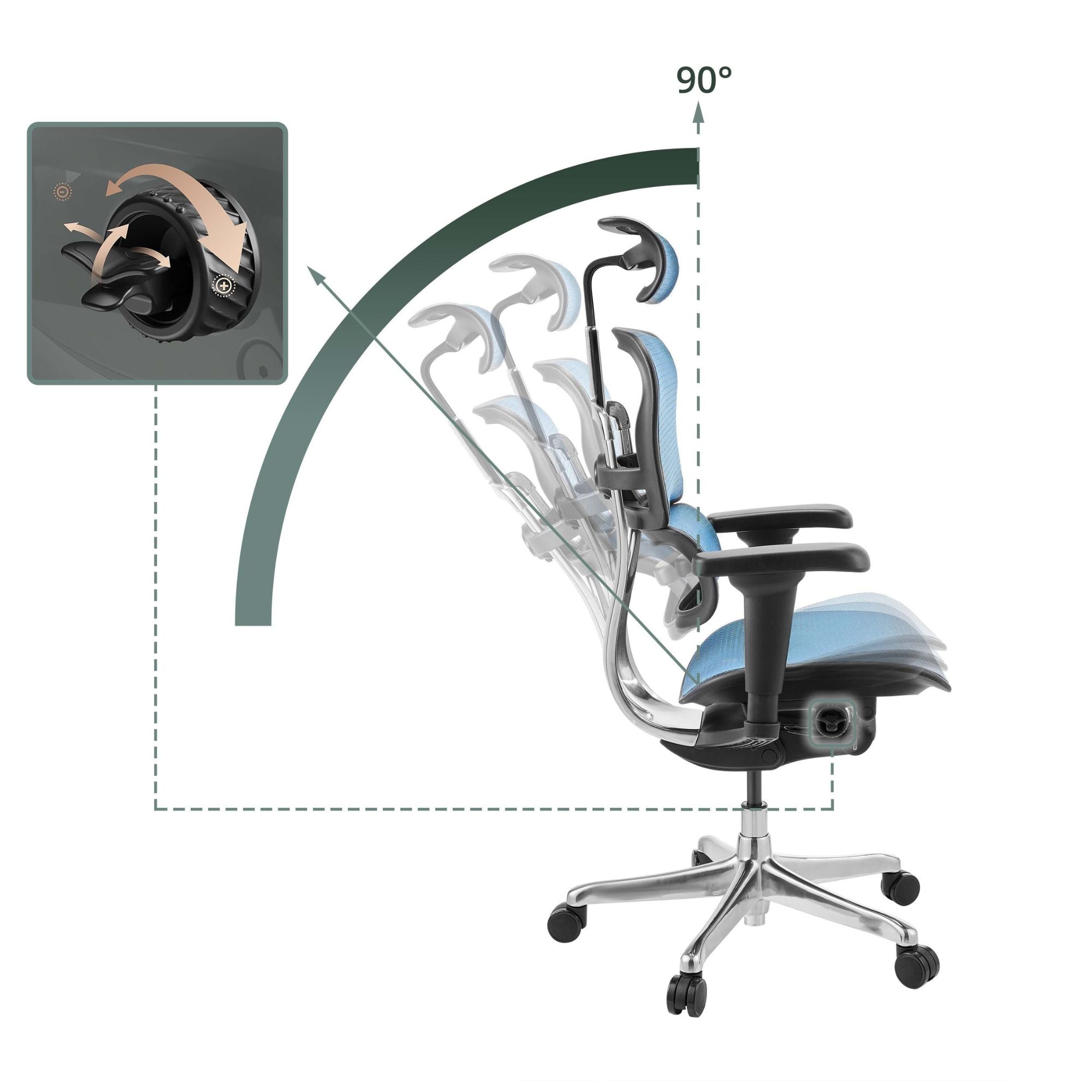Biuro kėdė Ergohuman ULTRA GEN2 Blue