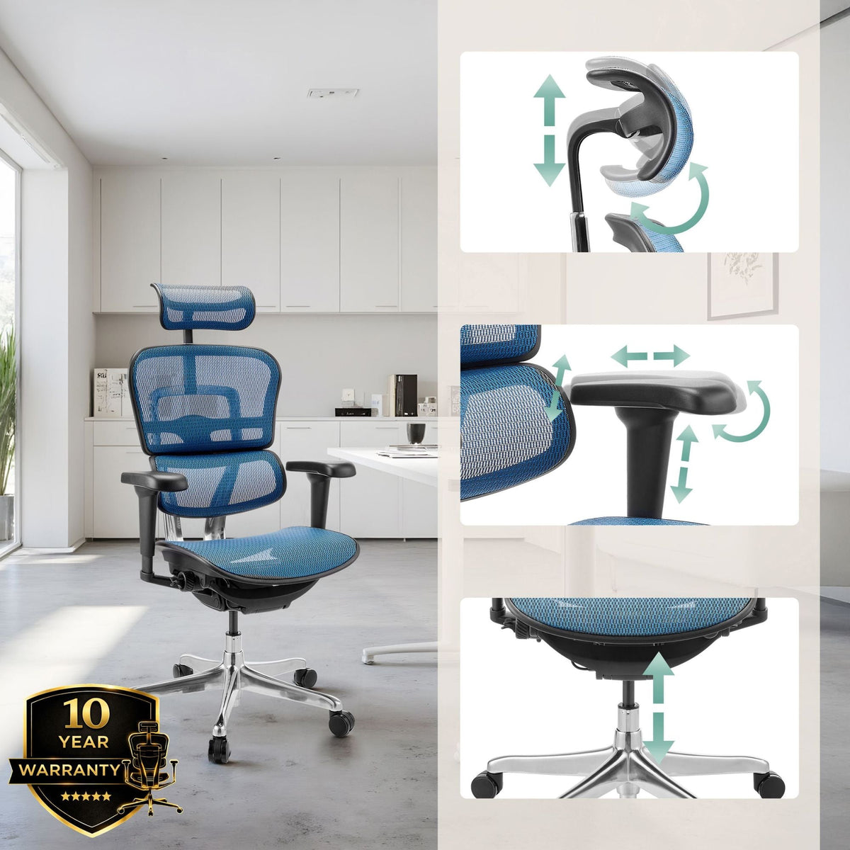 Biuro kėdė Ergohuman ULTRA GEN2 Blue