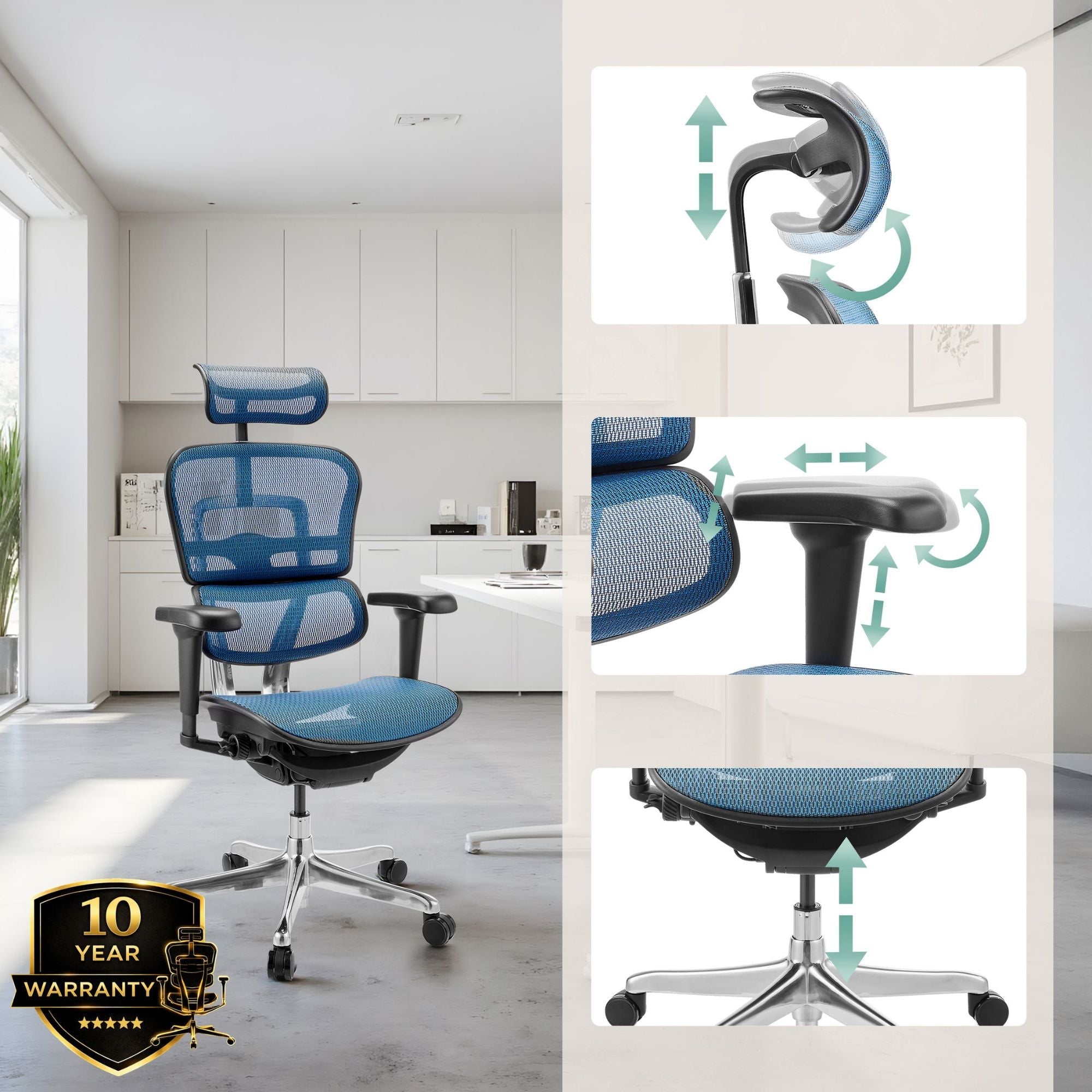 Biuro kėdė Ergohuman ULTRA GEN2 Blue
