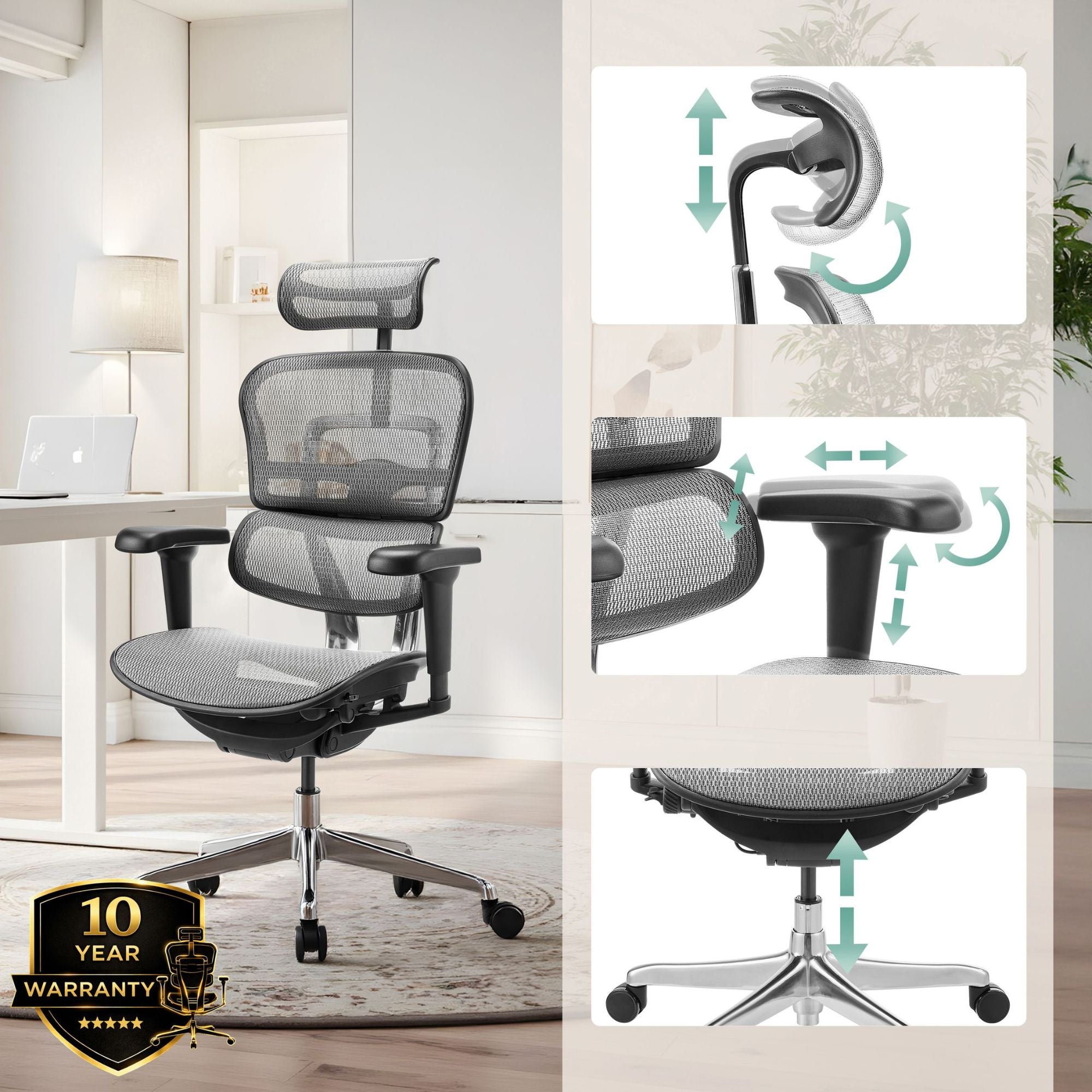 Biuro kėdė Ergohuman ULTRA GEN2 Grey