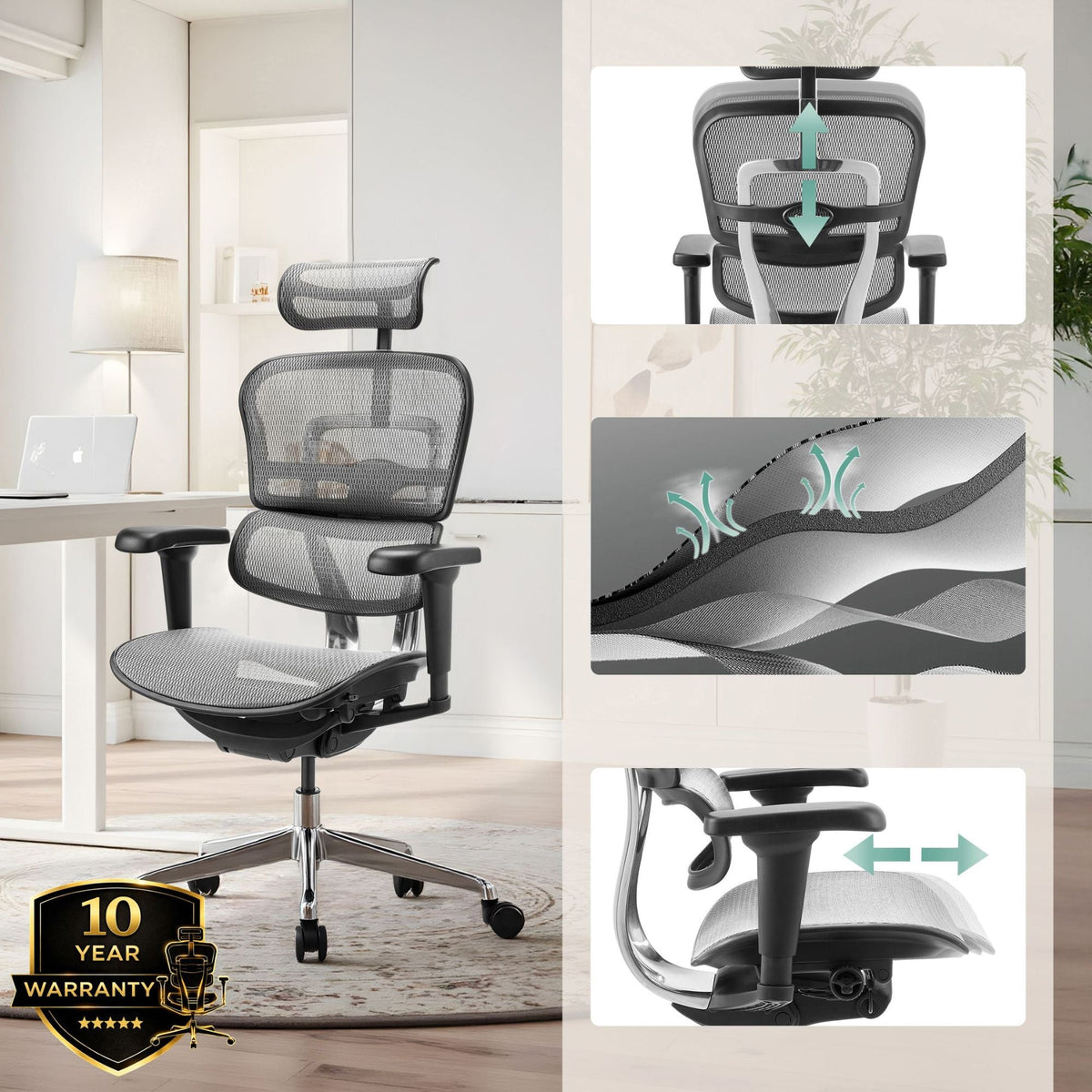 Biuro kėdė Ergohuman ULTRA GEN2 Grey