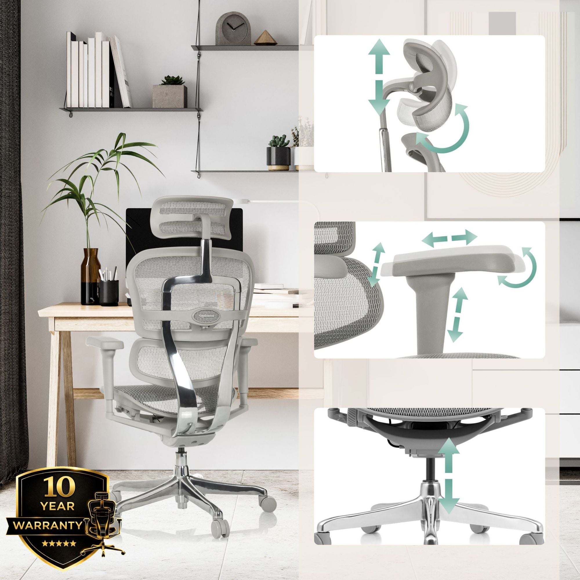 Biuro kėdė Ergohuman ULTRA GS GEN2 Grey