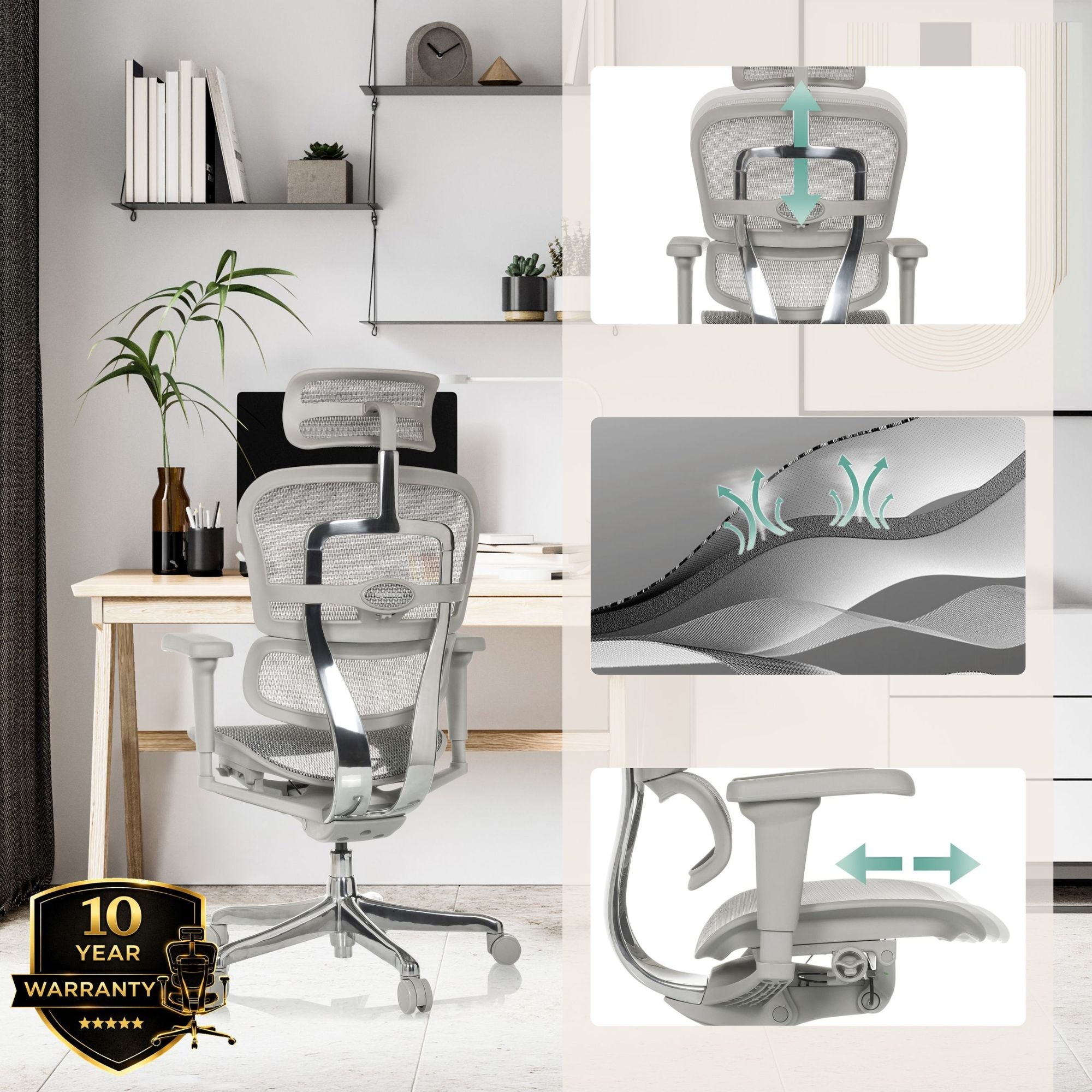 Biuro kėdė Ergohuman ULTRA GS GEN2 Grey