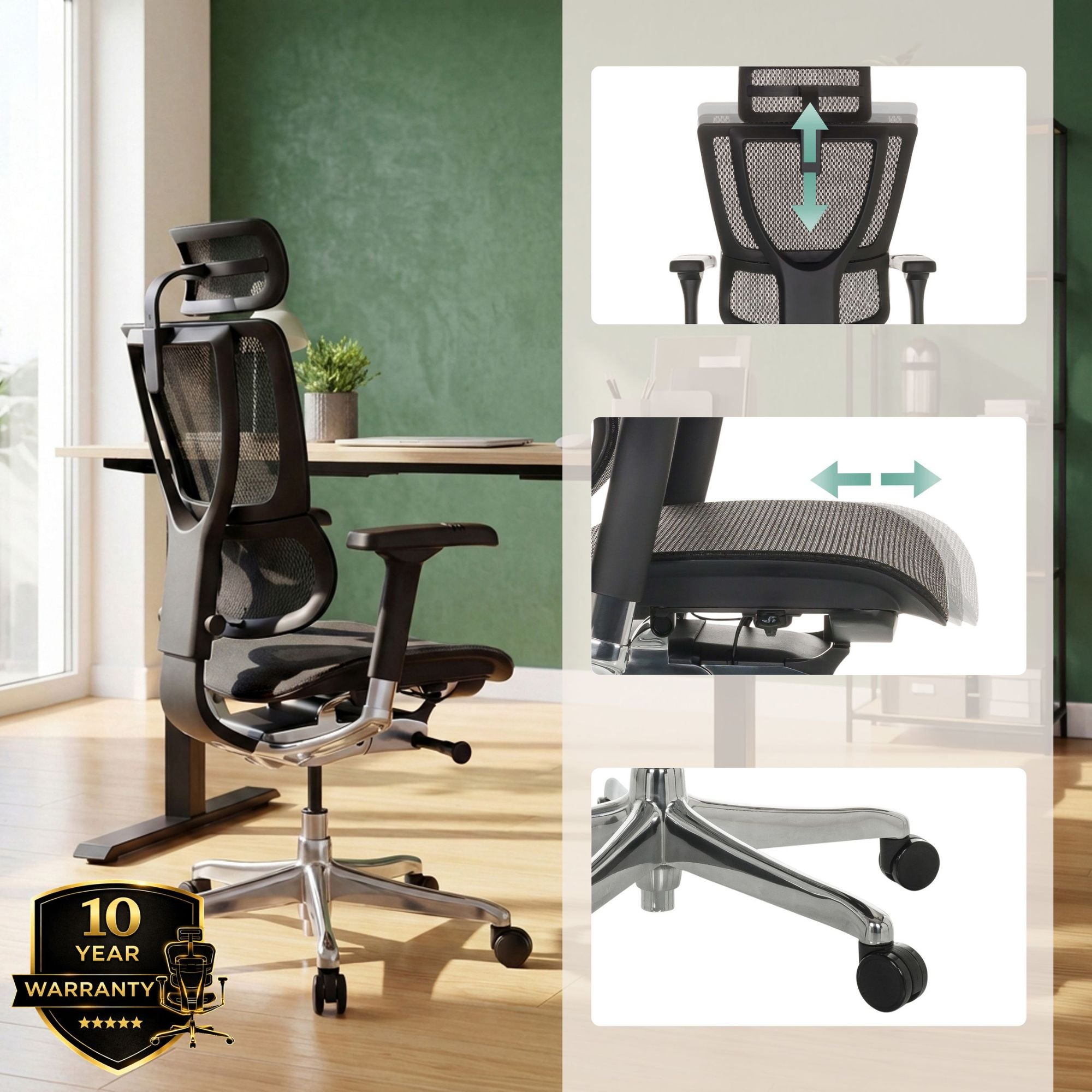 Biuro kėdė Ergohuman SLIM GEN2 Black