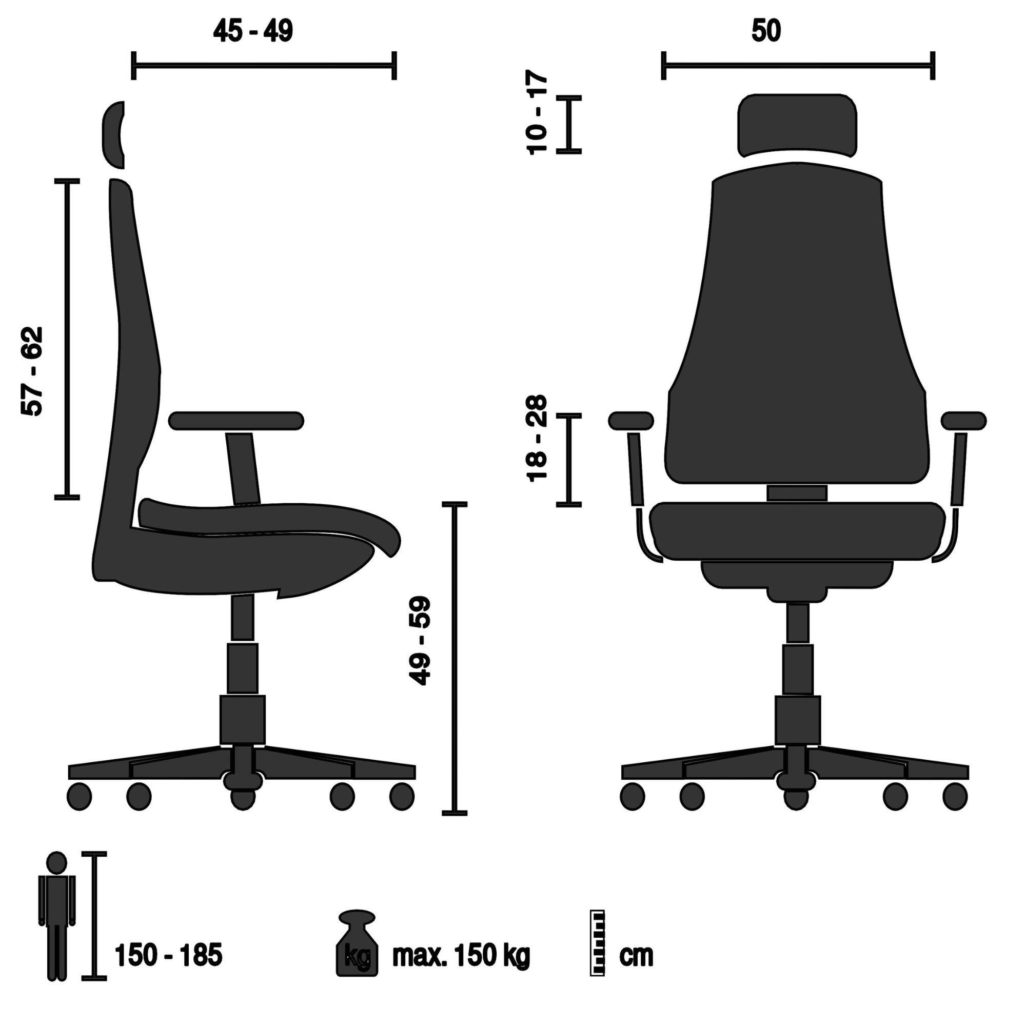 Biuro kėdė Ergohuman SLIM GS GEN2 Rosa