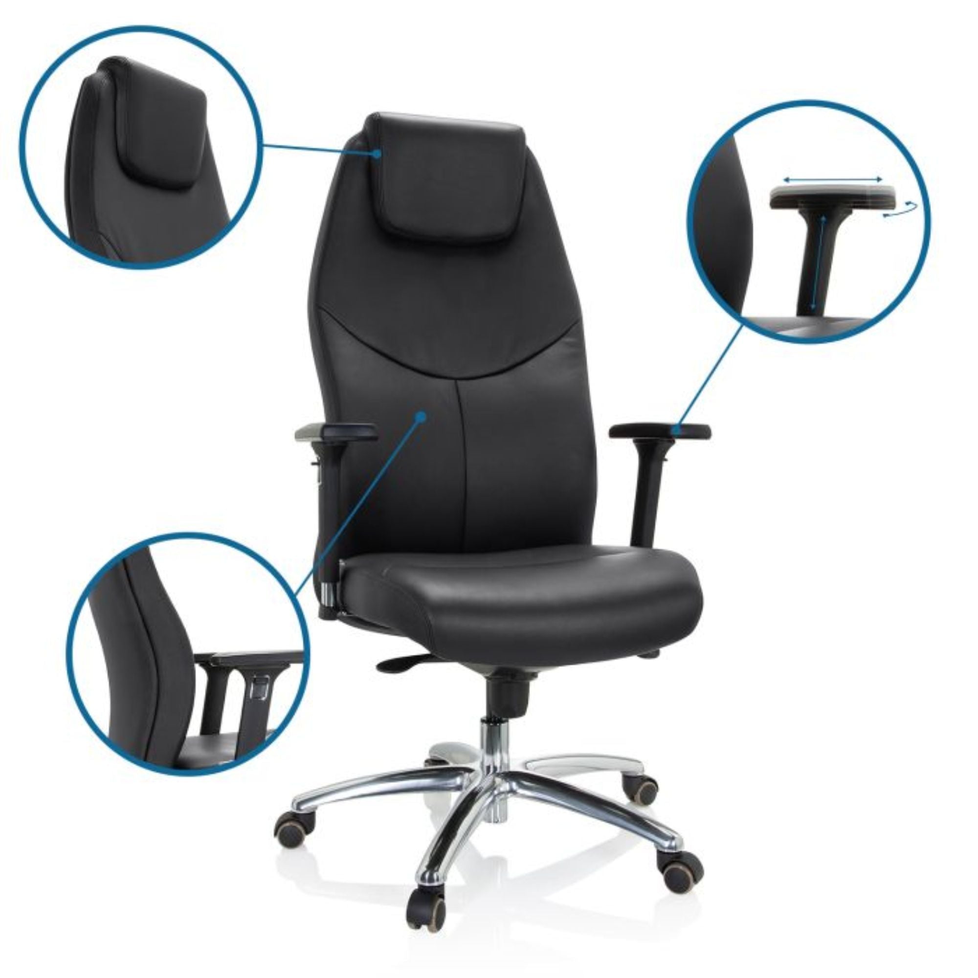 Biuro kėdė Ferrara Executive, juoda (iki 220 kg)