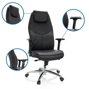 Biuro kėdė Ferrara Executive, juoda (iki 220 kg)