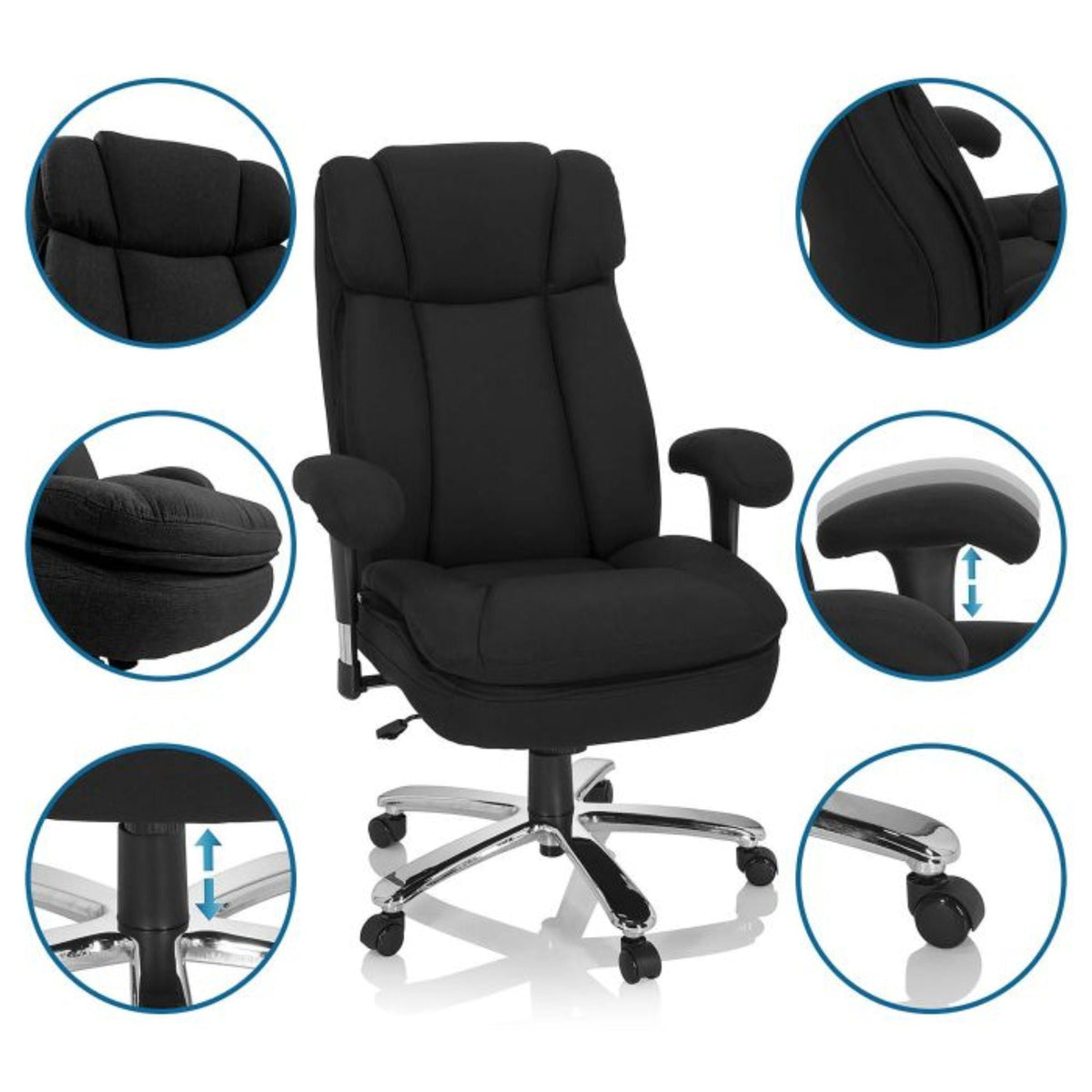 Biuro kėdė BUILDER GEN2 II XXL, juoda (iki 180 kg)