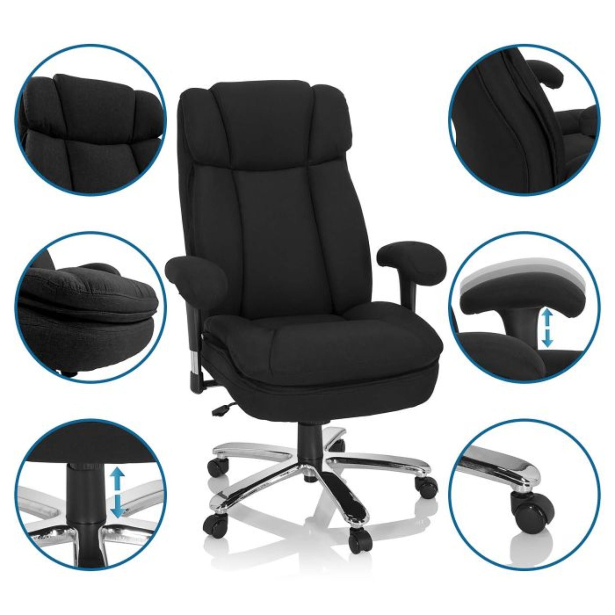 Biuro kėdė BUILDER GEN2 II XXL, juoda (iki 180 kg)