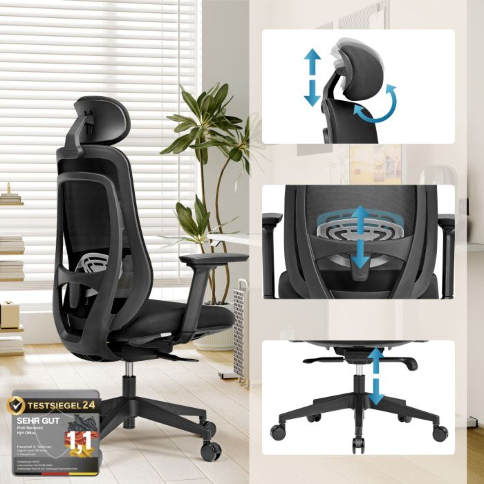 Biuro kėdė VIVADAPT GEN2, juoda
