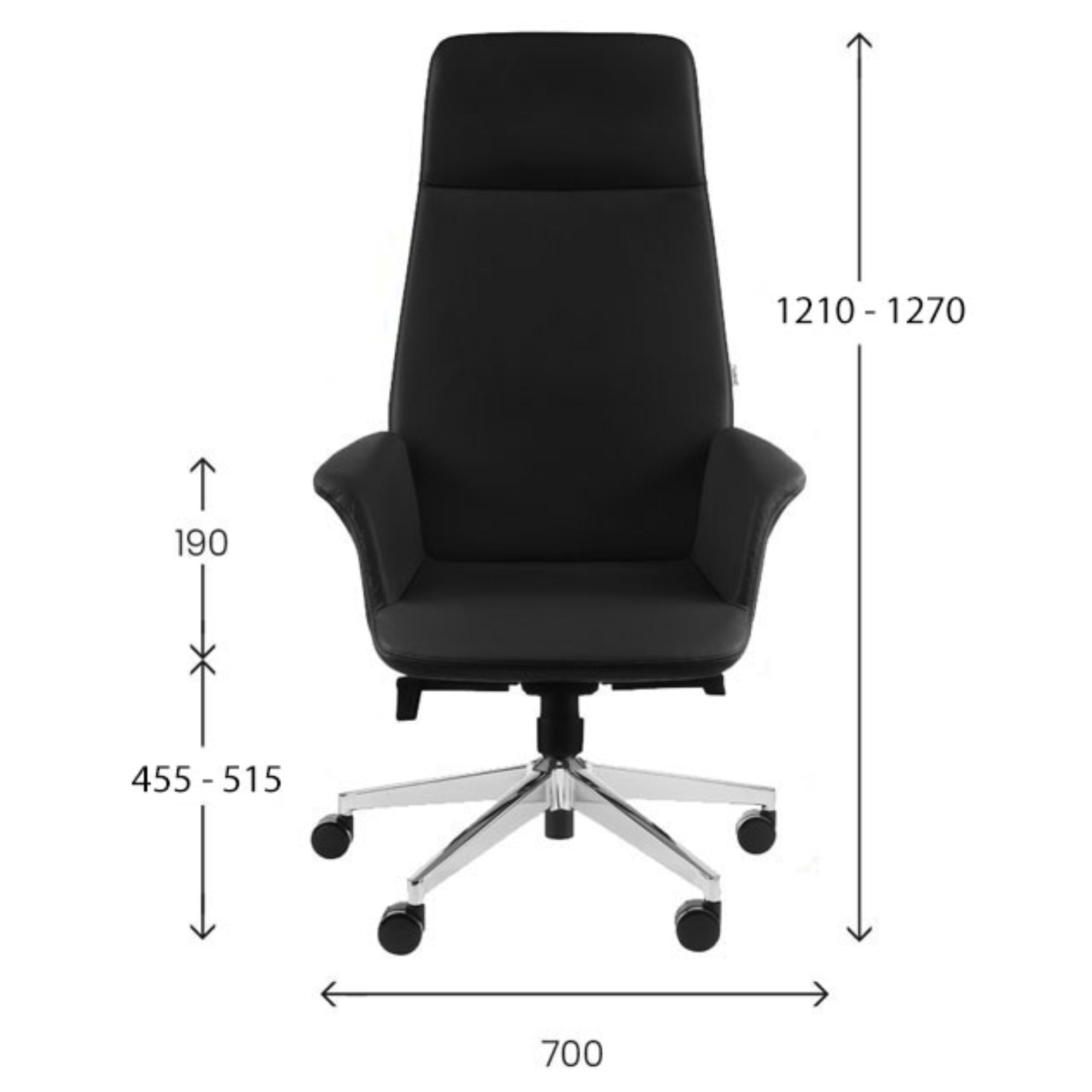 Vadovo kėdė PRETO Executive Leather, juoda