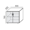 Biroja skapis NUWO, 2 plaukti, 780x800x420 mm, konfigurējams - Ergostock.lv