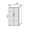 Biroja skapis NUWO, 4 plaukti, 1500x800x420 mm, konfigurējams - Ergostock.lv