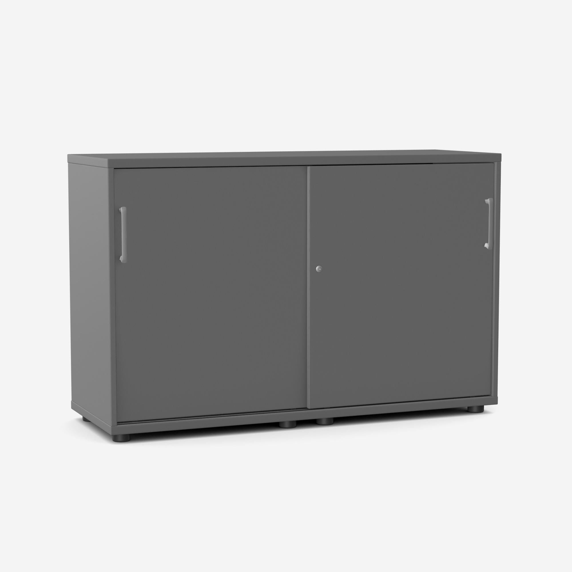 Biroja skapis NUWO ar bīdāmām durvīm, 2 plaukti, 780x1200x420 mm, konfigurējams - Ergostock.lv