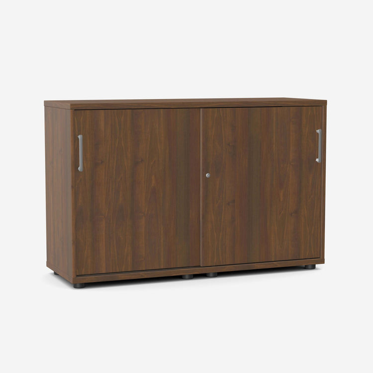 Biroja skapis NUWO ar bīdāmām durvīm, 2 plaukti, 780x1200x420 mm, konfigurējams - Ergostock.lv