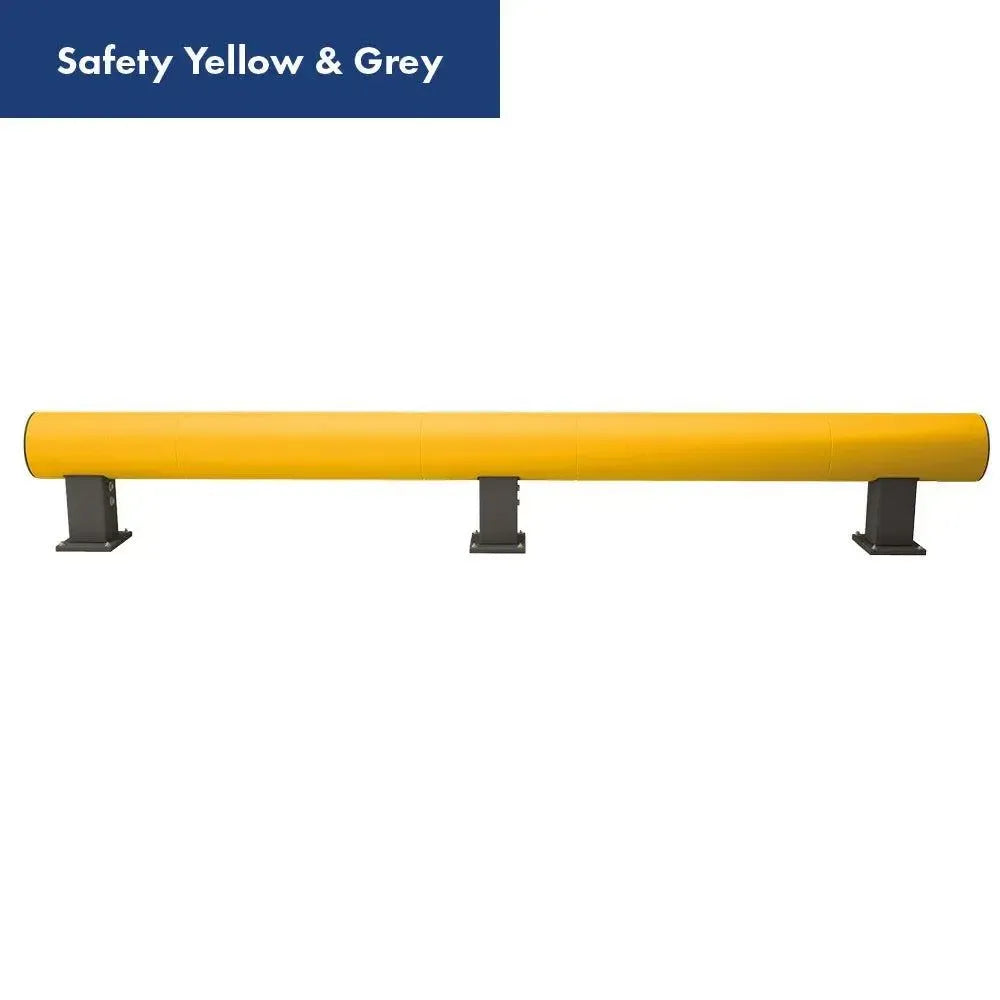 Brand Safe žemo lygio apsauginis barjeras 4900 mm, kontrastingos geltonos spalvos