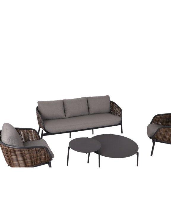 Lauko baldų komplektas Snapty Garden Borneo, sofa, 2 foteliai ir 2 staliukai