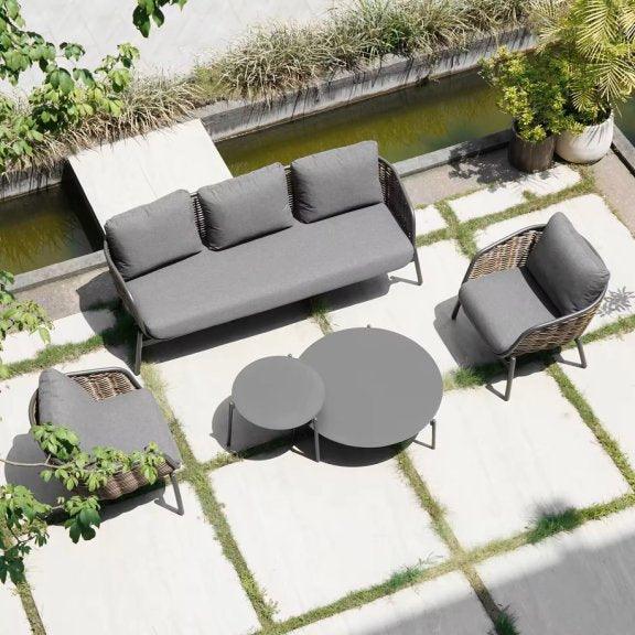 Lauko baldų komplektas Snapty Garden Borneo, sofa, 2 foteliai ir 2 staliukai