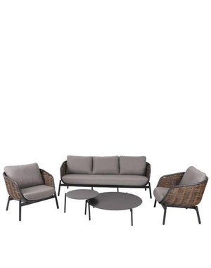 Lauko baldų komplektas Snapty Garden Borneo, sofa, 2 foteliai ir 2 staliukai