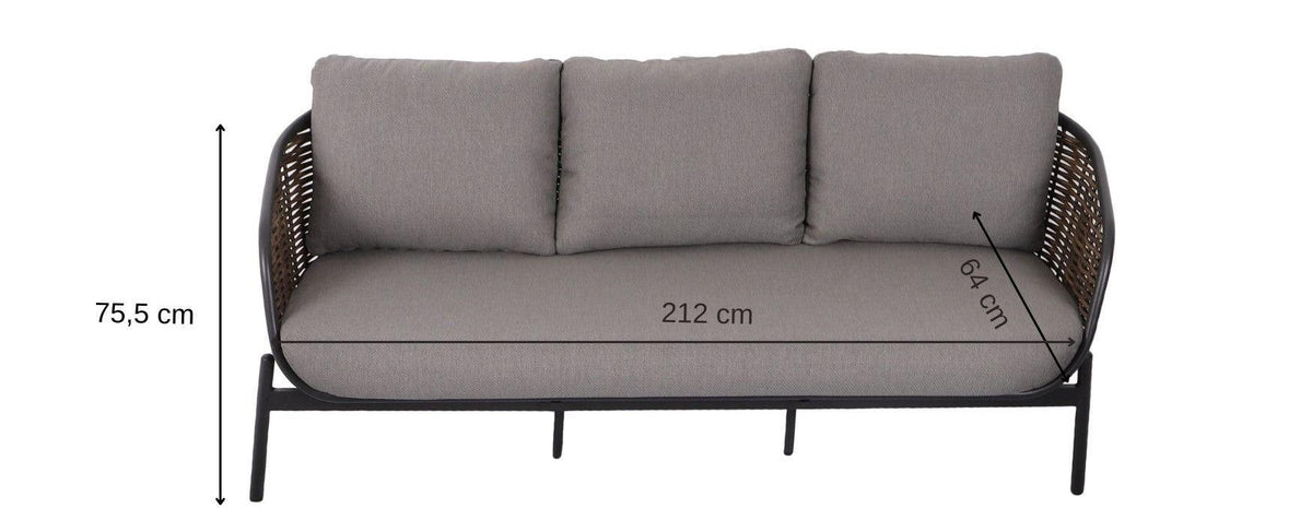 Lauko baldų komplektas Snapty Garden Borneo, sofa, 2 foteliai ir 2 staliukai