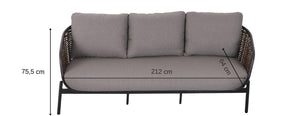 Lauko baldų komplektas Snapty Garden Borneo, sofa, 2 foteliai ir 2 staliukai