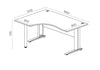 Kampinis biuro stalas ARETH CORNER, 160 x 120 cm