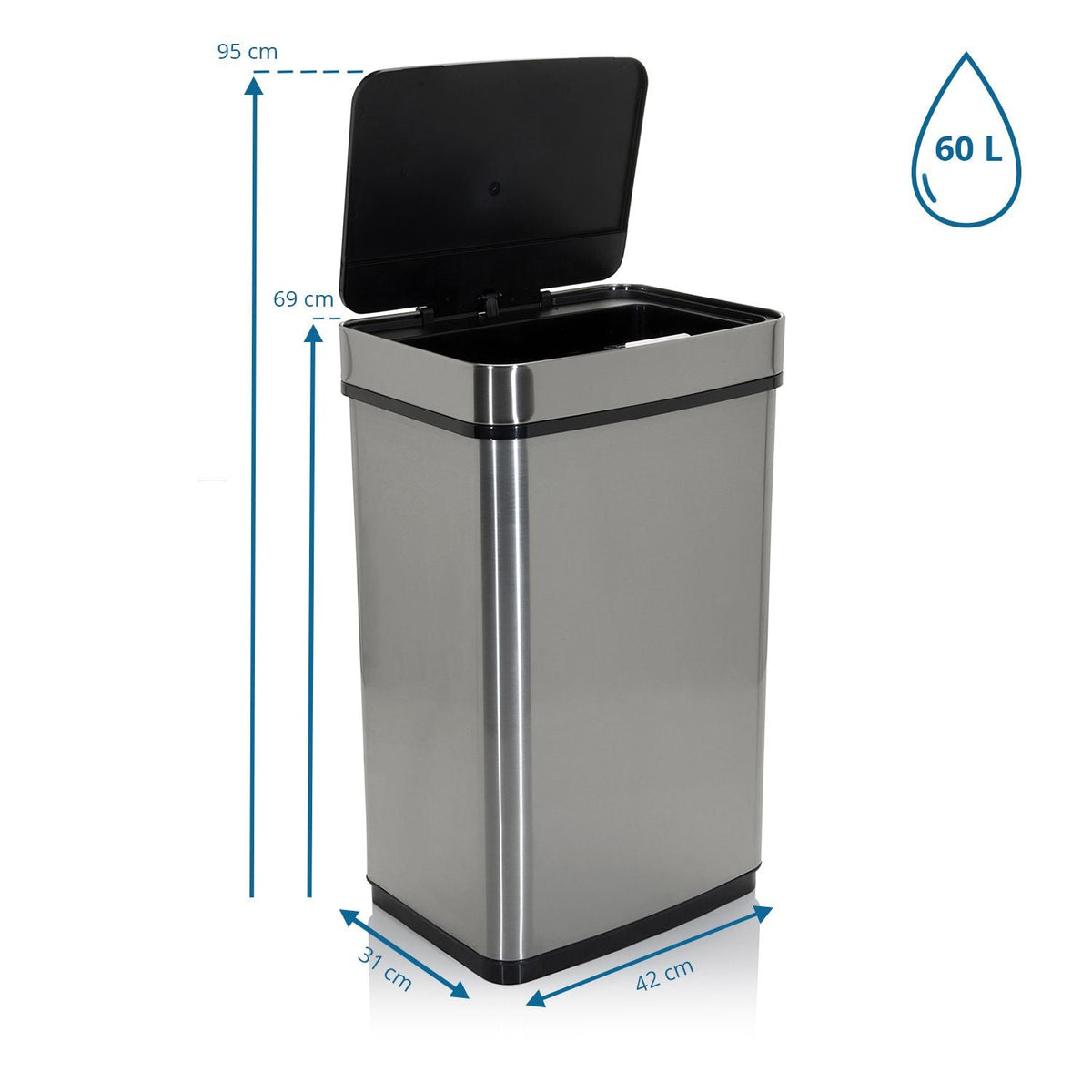 Šiukšliadėžė CLEAN 60 L su jutikliu