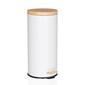 Šiukšliadėžė CLEAN BAMBOO White 30 L