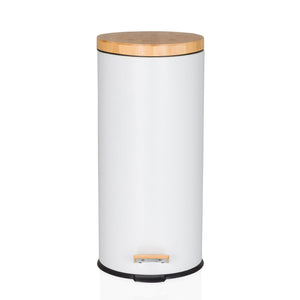 Šiukšliadėžė CLEAN BAMBOO White 30 L