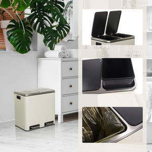 Šiukšlių dėžė CLEAN Beige 2 x 15 L