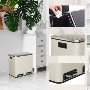 Šiukšlių dėžė CLEAN Beige 2 x 15 L