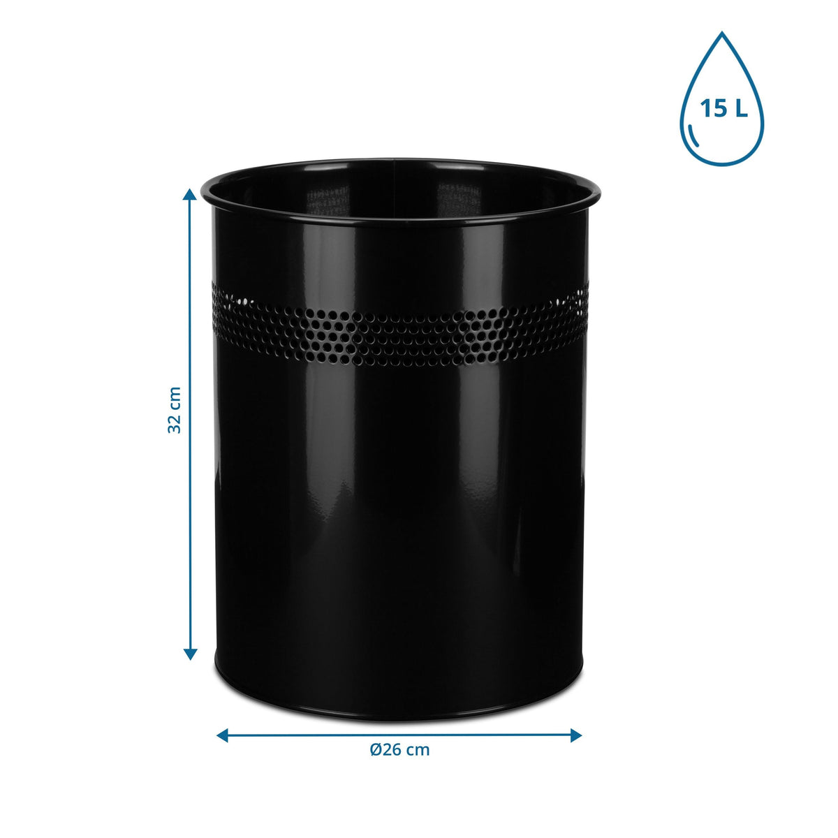 Šiukšliadėžė CLEAN III, metalinė, 15 L