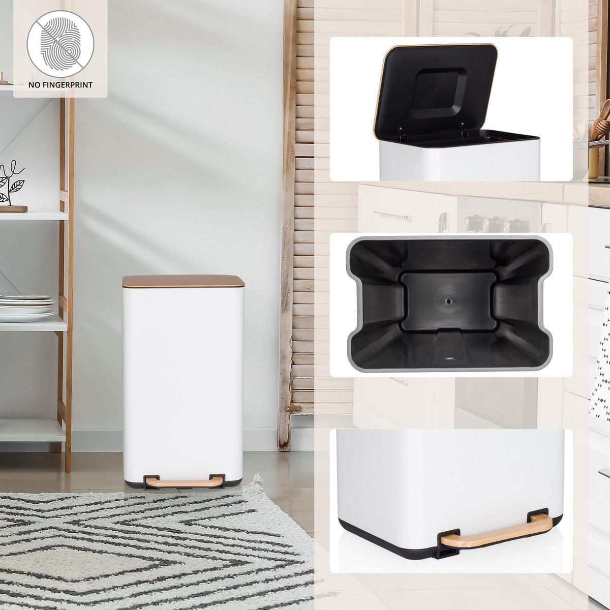 Šiukšliadėžė CLEAN NATURA White 30 L