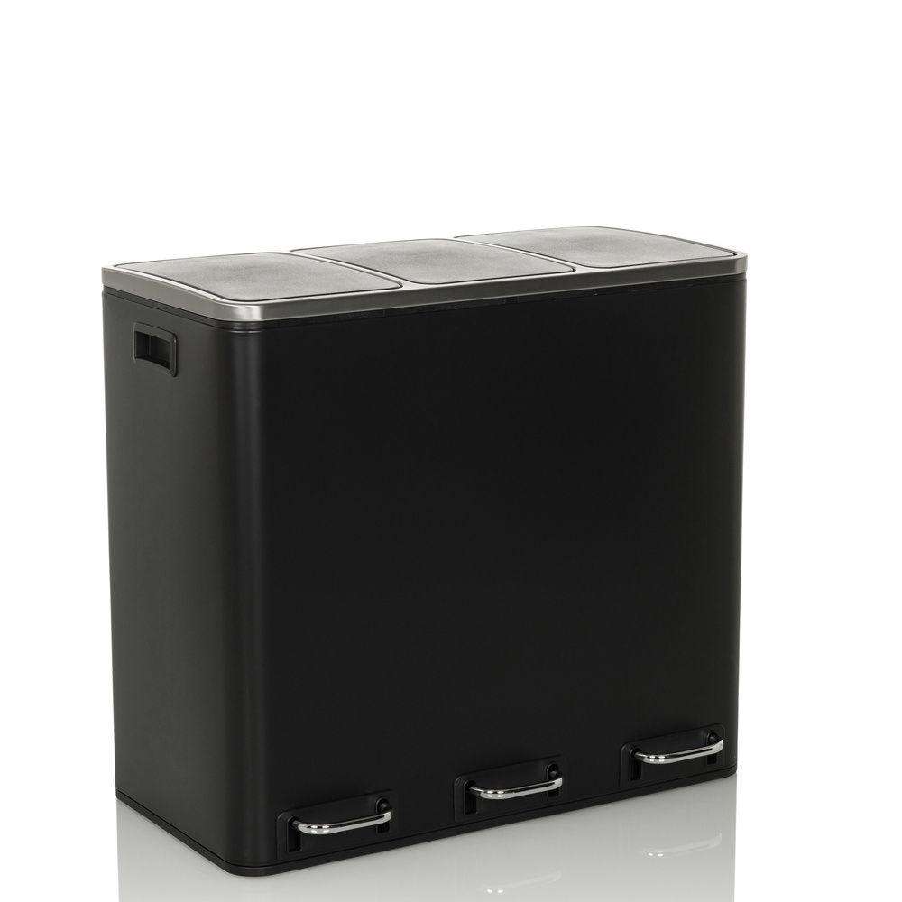 Atliekų rūšiavimo šiukšliadėžė CLEAN PRO Black, 3 x 18 L