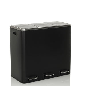 Atliekų rūšiavimo šiukšliadėžė CLEAN PRO Black, 3 x 18 L