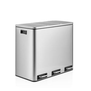 Šiukšliadėžė CLEAN PRO Silver 3 x 18 L