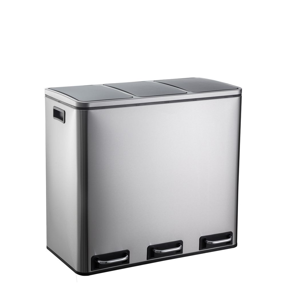 Šiukšliadėžė CLEAN PRO Silver 3 x 18 L