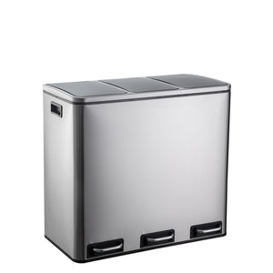 Šiukšliadėžė CLEAN PRO Silver 3 x 18 L