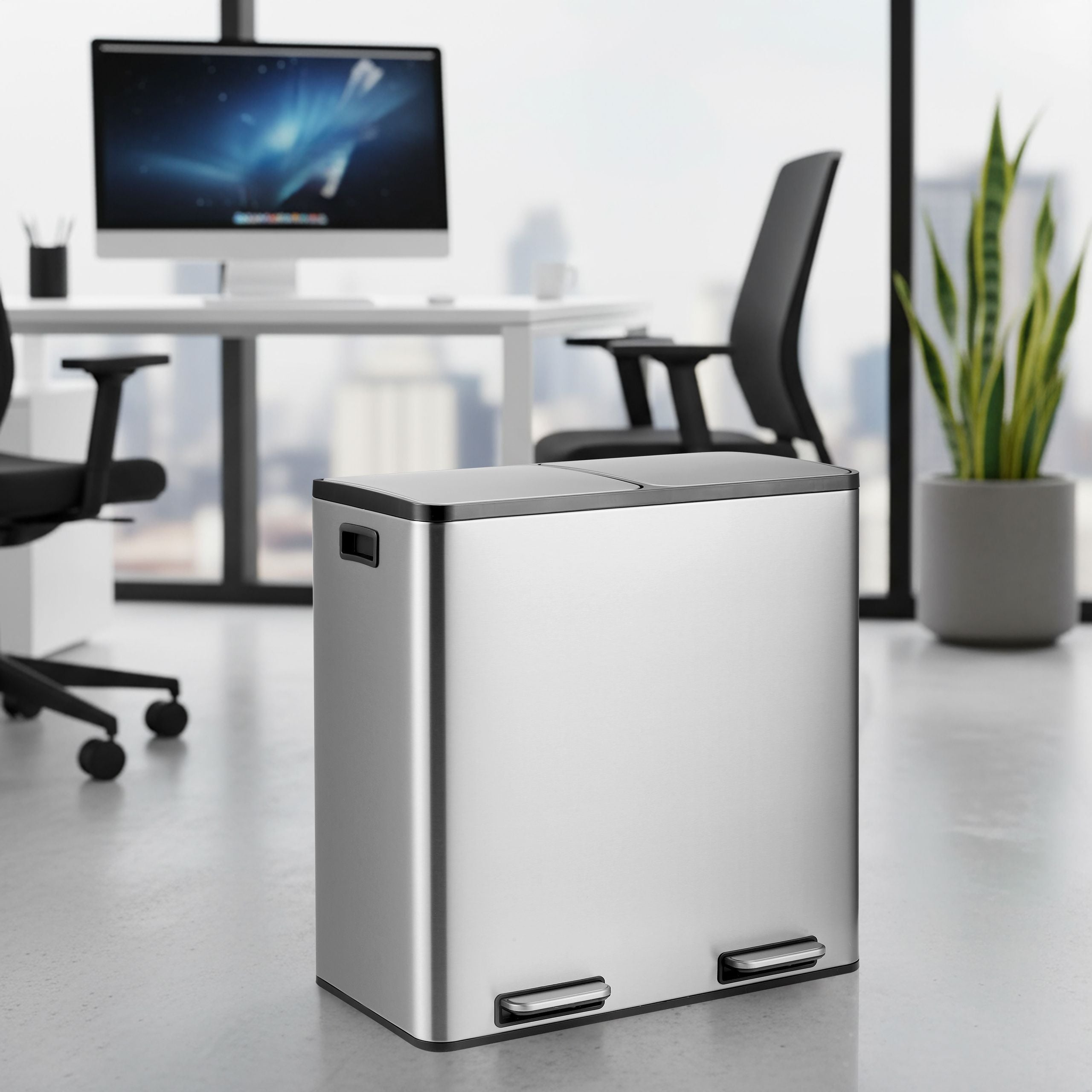Atliekų dėžė CLEAN Stainless 2 x 30 L